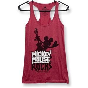 Disney Parks Mickey Mouse Rocks Tank Top Rock n Roller Coaster Red Small
